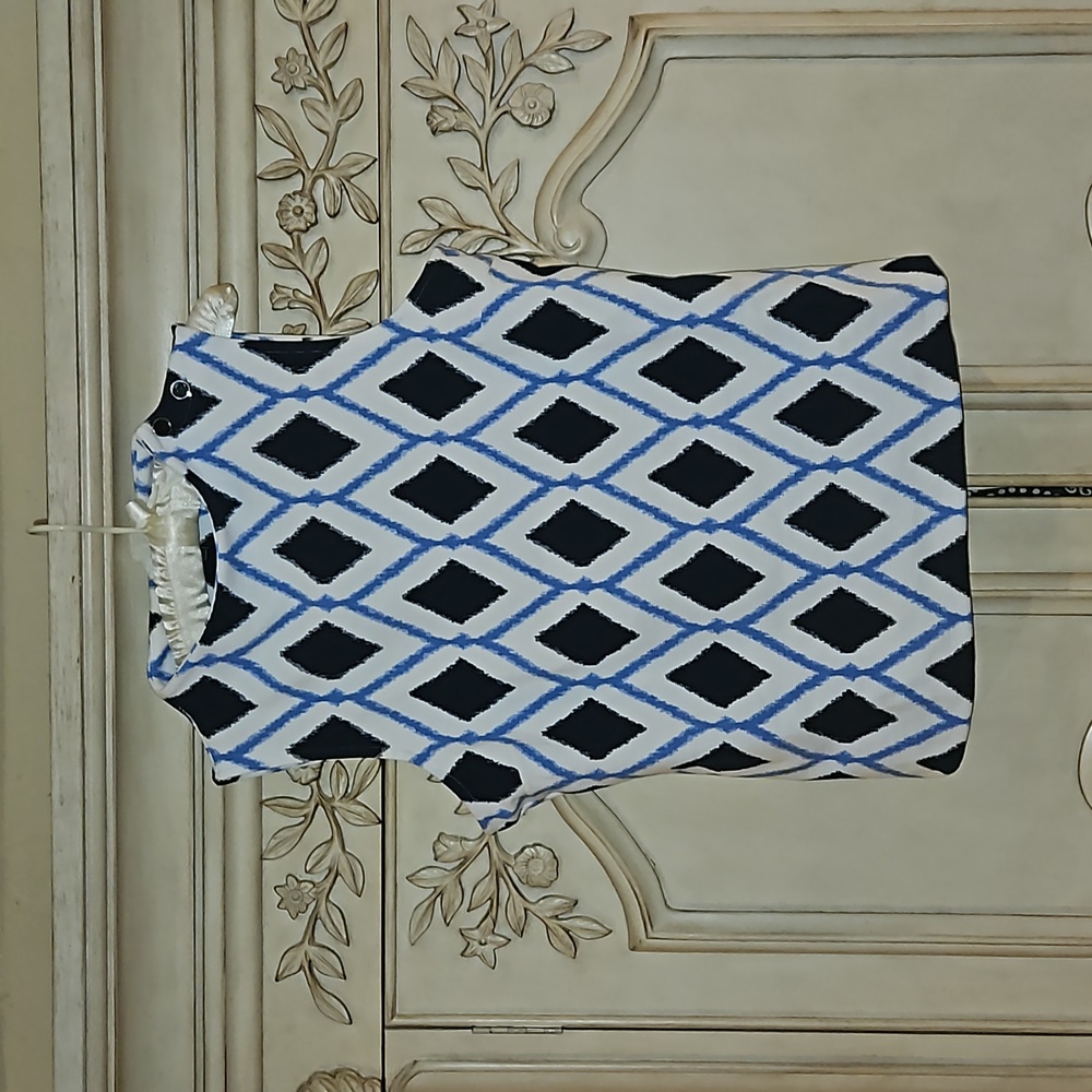 Talbott blue and white blouse sz Lrg P